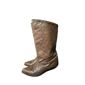 Zodiac Slouch Women's Western Leather Brown Boots Size 6.5 M Y2K Cowgirl Heeled